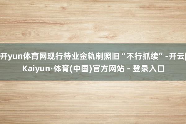 开yun体育网现行待业金轨制照旧“不行抓续”-开云|Kaiyun·体育(中国)官方网站 - 登录入口
