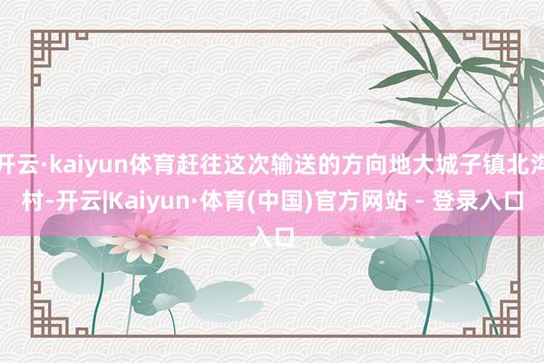 开云·kaiyun体育赶往这次输送的方向地大城子镇北沟村-开云|Kaiyun·体育(中国)官方网站 - 登录入口