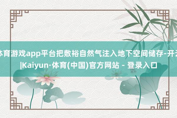 体育游戏app平台把敷裕自然气注入地下空间储存-开云|Kaiyun·体育(中国)官方网站 - 登录入口